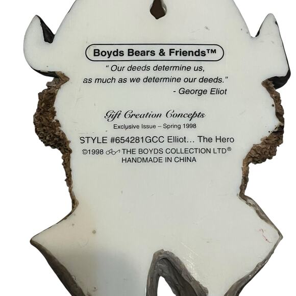 Boyds Bears Vintage 1998 Elliot The Hero Fireman Wall Plaque - Picture 5 of 5